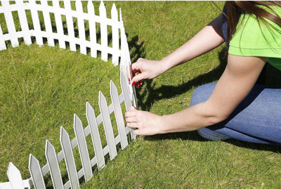 Fence Garden Fencing Lawn Edging Home Tree Fence Barrier 6 Colours Picket 3.2m Red - 3