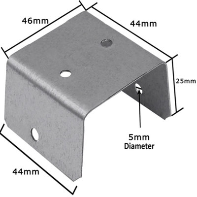 Fence Panel Clips 46mm Galvanised Brackets Fencing Post Panel Clips Secure Anti Rattle U Clip - 10 Pack - 3
