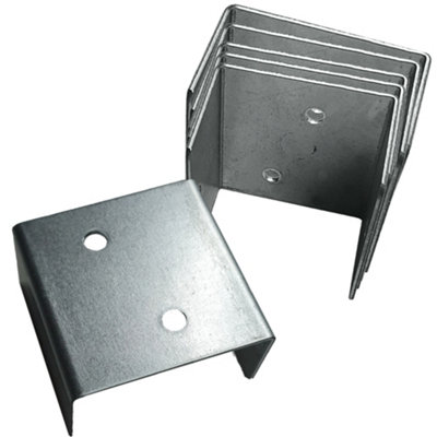 Fence Panel Clips 52mm Galvanised Brackets Fencing Post Panel Clips Secure Anti Rattle U Clip - 10 Pack