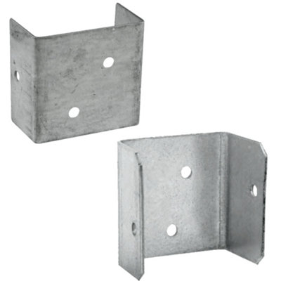 Fence Panel Clips 52mm Galvanised Brackets Fencing Post Panel Clips Secure Anti Rattle U Clip - 10 Pack - 5