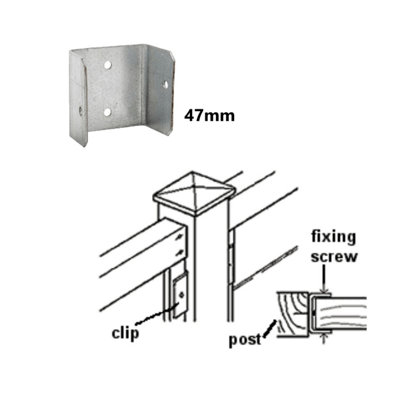 Fence Panel Clips - Trellis U Bracket for Posts - Anti Rattle Galvanised Fencing Clips - 47mm - Pack of 24 (FREE DELIVERY)