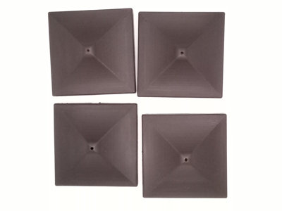Fence Post Protection Caps - Brown Pack of 8- Fits 75 x 75 mm wooden ...