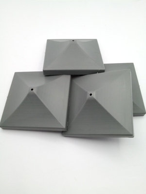 Fence Post Protection Caps - Grey Pack of 8- Fits 75 x 75mm wooden ...