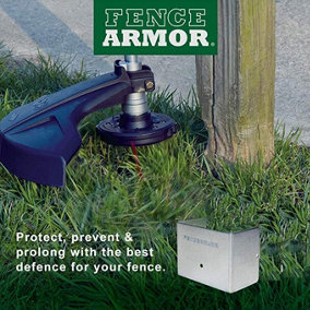Fence Post Protection from Strimmer Damage fits 6x6 Inch 150mm Square Post for Pannel Fence Galvanized Steel (FREE DELIVERY)