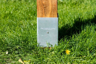 Fence Post Protection from Strimmer Damage fits 6x6 Inch 150mm Square Post for Pannel Fence Galvanized Steel (FREE DELIVERY) - 3