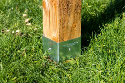 Fence Post Protection Strimmer Damage fits 4x4 Inch 100mm Square Post Galvanized Steel Post Protectors (FREE DELIVERY) - 3