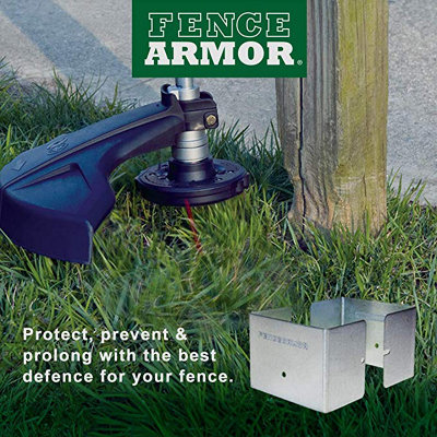 Fence Post Round Protector Protects Against Lawn Equipment Damage Adjustable from 3 inch to 5 inch Diameter (FREE DELIVERY)
