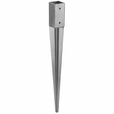 Fence Post Support 91mm x 91mm / 750mm (3.6" x 3.6")  Pack of: 4  Spike Holder Metal Drive In Stakes Rust Resistant Bracket - 8