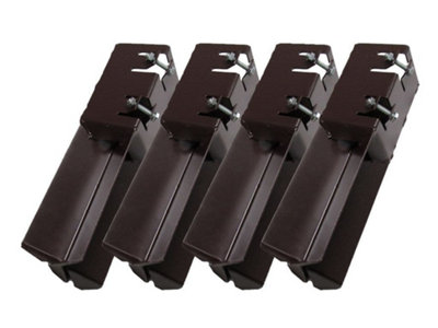 Fence Post Support Holders Concrete In 4" 100MM X4 (Square Bolt Grip Fencing Shoe)