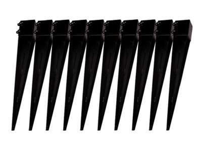 Fence Post Support Spike Holders 4" 100MM X10 (Square Bolt Grip Fencing Shoe)