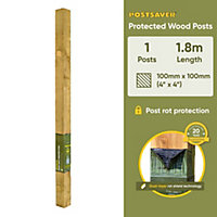 Fence Post (W) 4x4" 100x100mm (H) 6FT 1.8m - Postsaver 20 Year Guarantee (FREE DELIVERY)