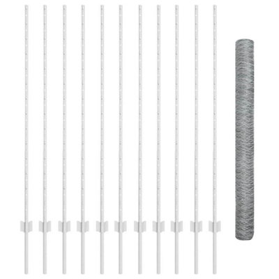 Fence with Posts Silver 1.4 x 25 m Steel