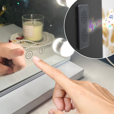 FENCHILIN Bluetooth Hollywood Vanity Make Up Mirror with Lights 18 LED Light Up Tabletop Wall
