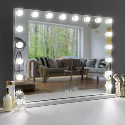 FENCHILIN Hollywood Vanity Make Up Mirror with Lights 18-LED Tabletop Wall Metal