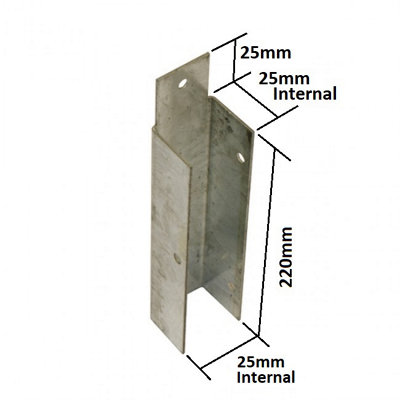 Fencing Gravel Board Bracket Clip 220x25x25mm 2 pack GBC001 - 3