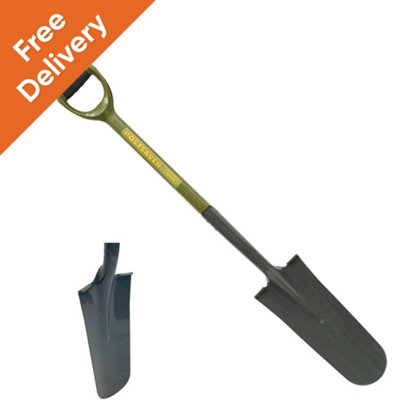 Fencing Spade Grafting Spade Drain Spade for 6 inch holes Professional steel handle heavy duty fencing