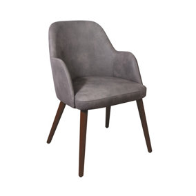 Fenect Armchair - Faux Leather - Steel Grey Vintage Elegance