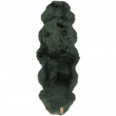 Fenland Indoor Double Australian Sheepskin Rug - Green (180 cm x 60 cm)