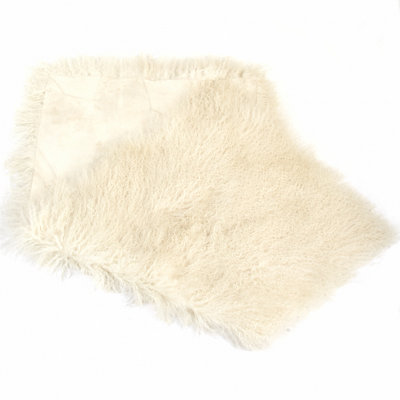 Fenland Luxury Mongolian Real Lamb Rug - Natural (120 cm x 60 cm)
