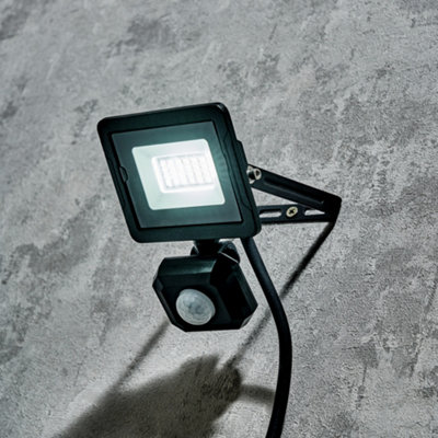 Fergus Black Outdoor 10 Watt LED Flood Light with PIR Sensor