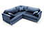 Ferguson Corner Sofa Dark Blue Velvet