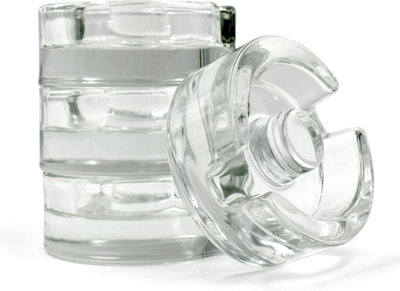 Fermentation Weights 4 Pack Glass (7cm) for Wide Mouth Jars with Easy-Grip Handle & Brine Removal Gap