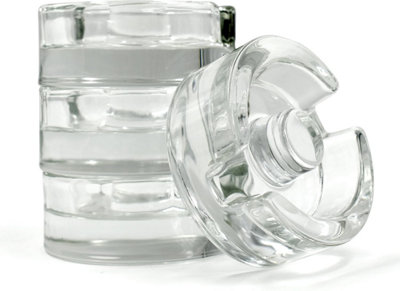 Fermentation Weights 4 Pack Glass Weights (7cm) for Wide Mouth Jars with Easy-Grip Handle & Brine Removal Gap