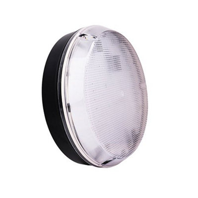 Fern Howard Drake Flush Fitted LED IP65 Emergency Black Bulkhead 1800lm Natural White Light with Microwave Sensor