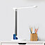 Fern Howard LED Bundle - 1 x Black Floor Lamp and 1 x White Desk Lamp with USB charging ports (mains-powered - plug)