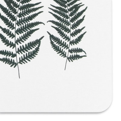 Fern Leaf White Stone Non Slip Bath Mat - 4