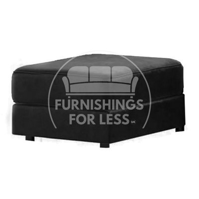 Fernando Plush Velvet Foam Filled Black Footstool Sofa Accessory