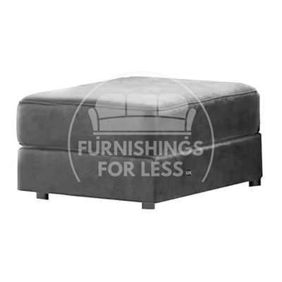 Fernando Plush Velvet Foam Filled Grey Footstool Sofa Accessory