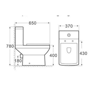 Fernando White Close Coupled Toilet & Full Pedestal Basin Set - 4