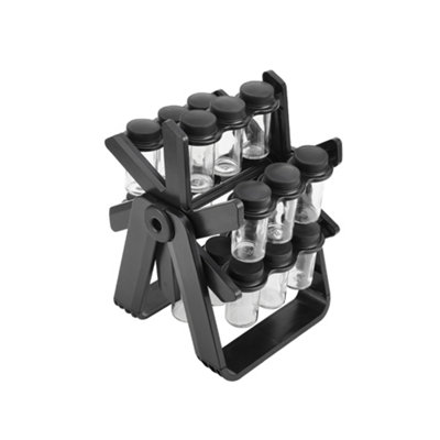Ferris Wheel Spice Rack with 18 Glass Spice Jars, Labels and Funnel