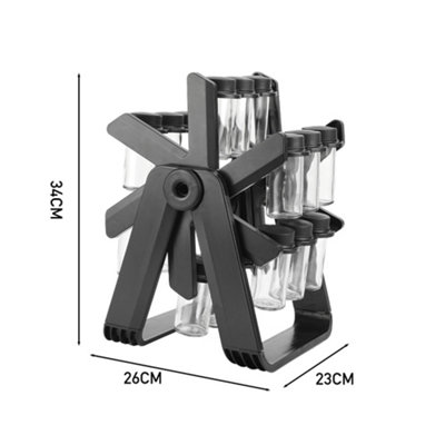 Ferris Wheel Spice Rack with 18 Glass Spice Jars, Labels and Funnel