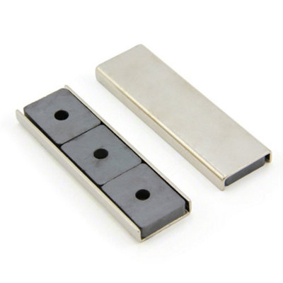 Ferrite Channel Magnet for DIY, Craft, and Hobbies - 76 x 23 x 6.3mm thick - 10kg Pull