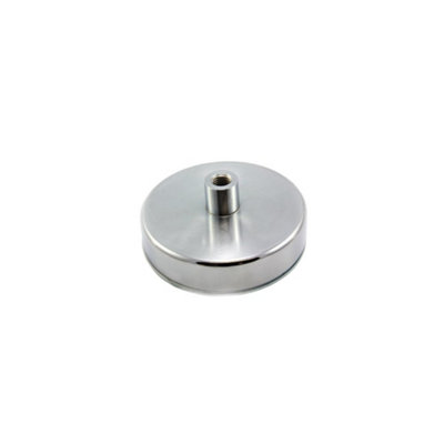 Ferrite Pot Magnet for Engineering, Manufacturing, Hanging & Holding Applications - 125mm x 50mm x M14 thread - 130kg Pull