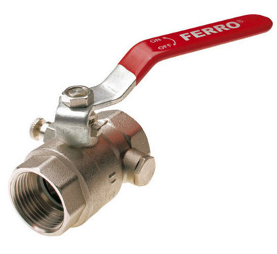 Ferro 5/4 Inch Inline Water Ball Valve Female Thread With Drain Valve