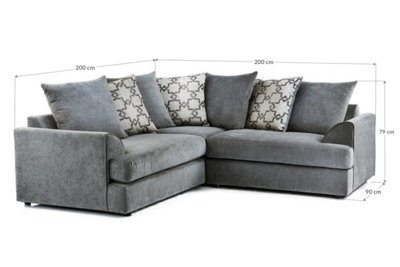 Double corner on sale sofa grey