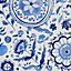 Festival Flowers Floral Blue Wallpaper