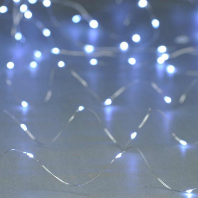 Festive 5m Multifunction Battery Fairy Lights 50 Cool White LEDs