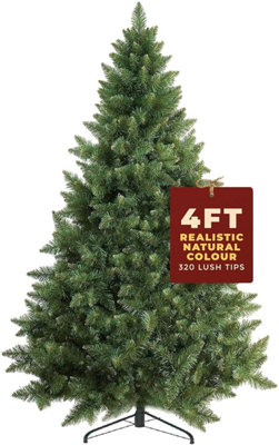 Festive Fix 4ft Premium Artificial Christmas Tree with Metal Stand Lush ...