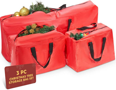 Festive Fix Christmas Tree Bag 3pc Storage Set Heavy Duty Waterproof ...