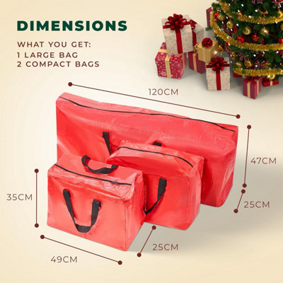 Festive Fix Christmas Tree Bag 3pc Storage Set Heavy Duty Waterproof ...