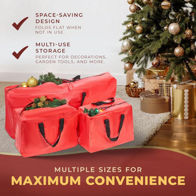 Festive Fix Christmas Tree Bag 3pc Storage Set Heavy Duty Waterproof ...