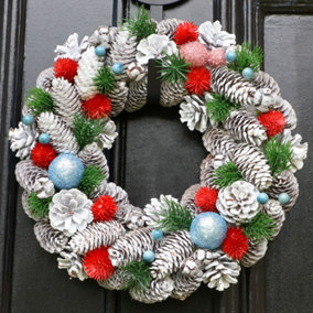 Festive Folly All Season Front Door Wreath Home Decoration Wreath 36cm