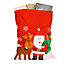 Festive Friends Red Christmas Santa Velvet Sack Christmas Present Gift Bag