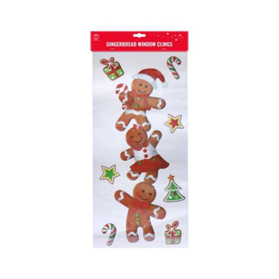 Festive Gingerbread Window Stickers