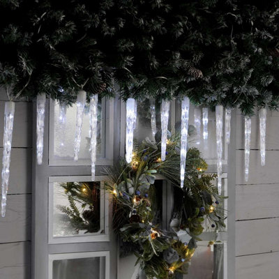 Festive Indoor & Outdoor 24 Colour Changing Icicle Lights Multicolured to Cool White