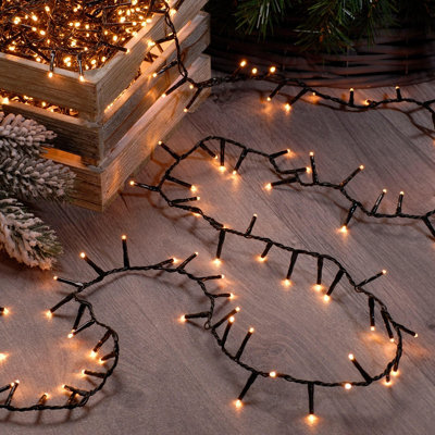 Festive Indoor Outdoor 7ft Christmas Tree Lights 1000 Warm White LEDs